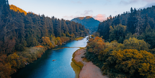 Sonoma landscape mountain with river